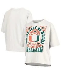 Pressbox Women's White Miami Hurricanes Harmony Oversized Slub T-Shirt
