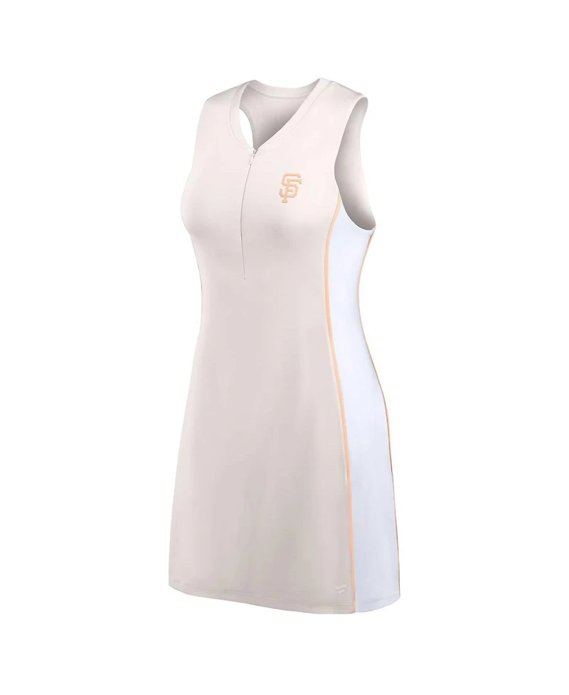 Fanatics Women's Cream San Francisco Giants Studio Boost Athletic Half-Zip Dress