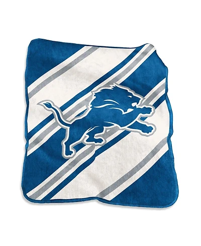 Logo Brands Detroit Lions 50" x 60" Raschel Stripe Throw Blanket