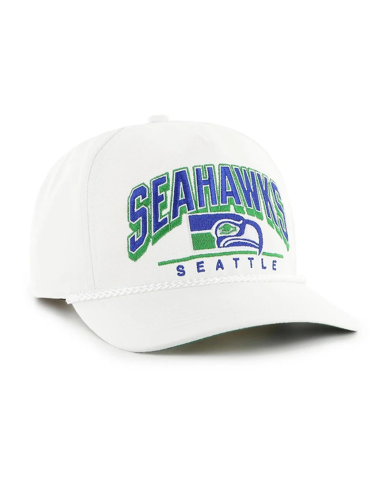 '47 Brand Men's White Seattle Seahawks Coltrane Throwback Rope Hitch Adjustable Hat
