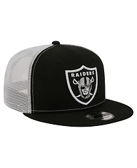 New Era Men's Black Las Vegas Raiders Core Team 9FIFTY Trucker Snapback Hat