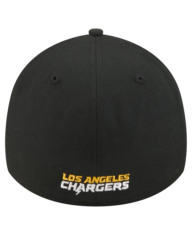 New Era Men's Black Los Angeles Chargers Core Team 39THIRTY Flex Hat