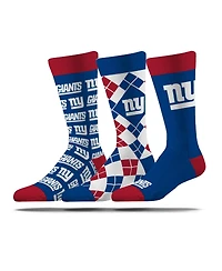 Strideline Men's and Women's 3-Pack New York Giants Business Knit Crew Socks