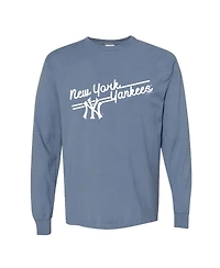 Soft As A Grape Women's Navy New York Yankees Pigment Dye Long Sleeve T-Shirt