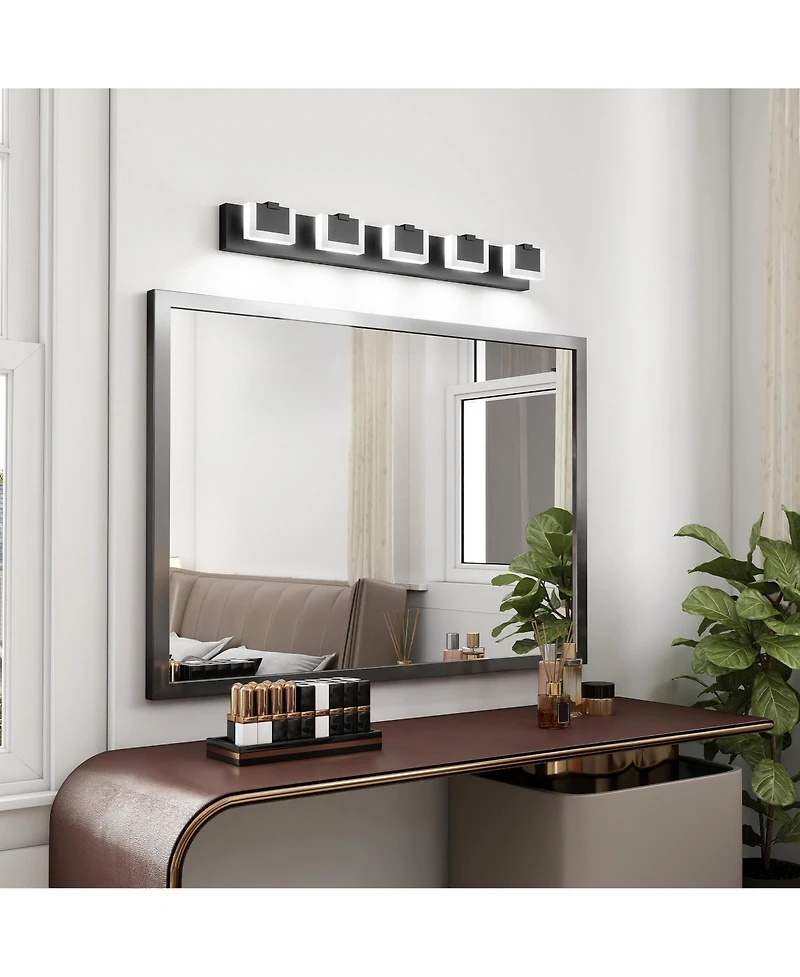 Busdays 5 Light Modern Vanity Light Up and Down Led Bathroom Wall Lighting Fixture Over Mirror 6000K