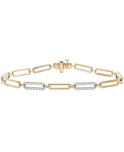 Macy's Diamond (1 ct. t.w.) Bracelet in 14k Yellow Gold over Sterling Silver