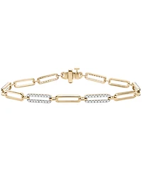 Macy's Diamond (1 ct. t.w.) Bracelet in 14k Yellow Gold over Sterling Silver