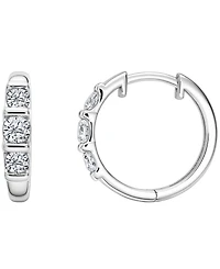 Macy's Diamond (1/2 ct. t.w.) Hoop Earrings in Sterling Silver
