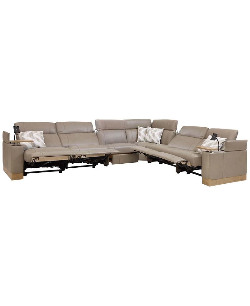 Maxyne 6-Piece Power Motion L-Shaped Sectional Sofa with 4 Recliners Set