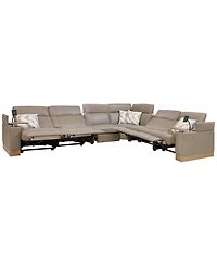 Maxyne 6-Piece Power Motion L-Shaped Sectional Sofa with 4 Recliners Set