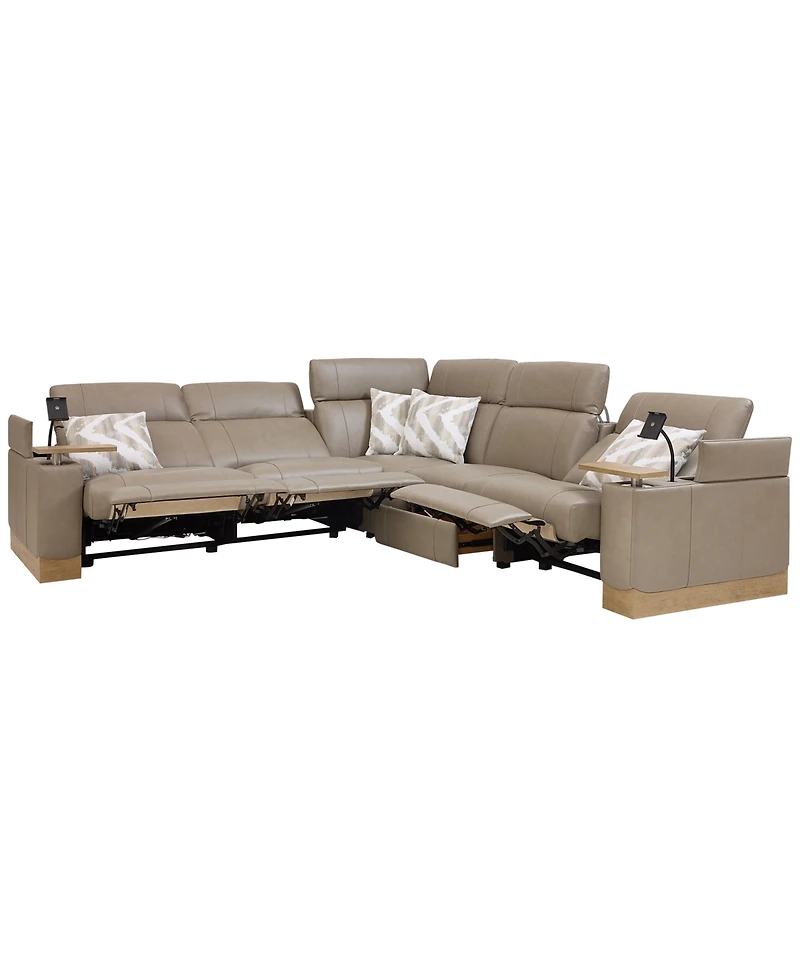 Maxyne 5-Piece Power Motion L-Shaped Sectional Sofa with 3 Recliners Set