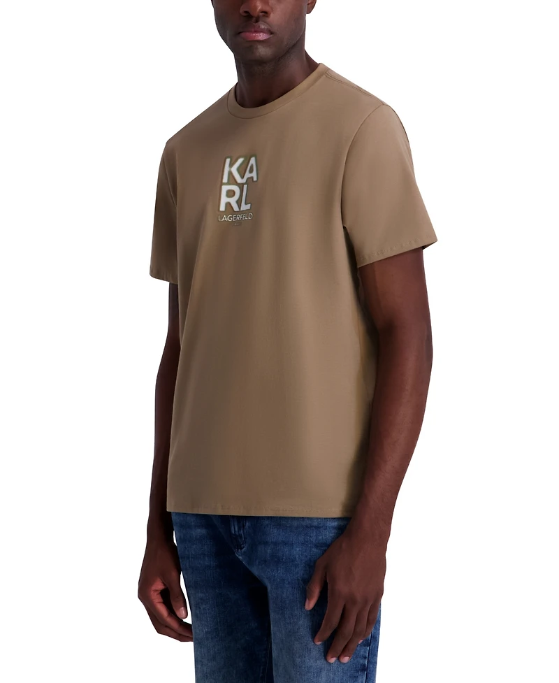 Karl Lagerfeld Paris Men's Broken Mirror Effect Logo Graphic T-Shirt