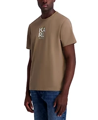 Karl Lagerfeld Paris Men's Broken Mirror Effect Logo Graphic T-Shirt