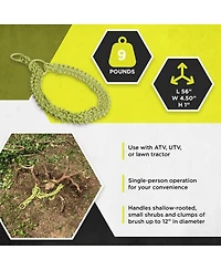Brush Grubber Heavy Duty 4 Foot Triple Chain Atv and Utv Shrub and Clump Grubber