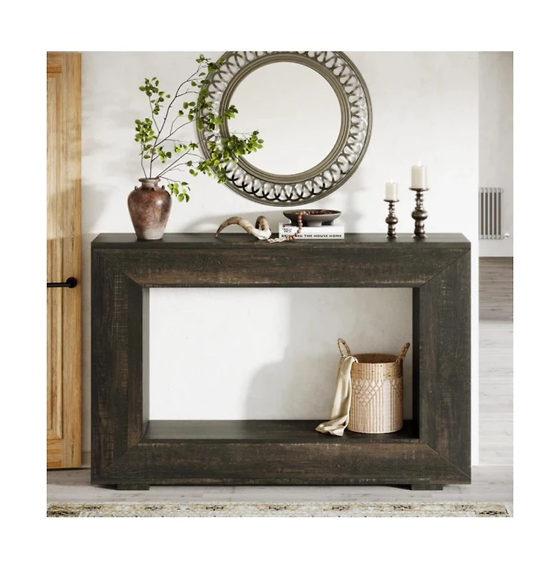 Slickblue Farmhouse Entryway Console Table with Storage for Living Room