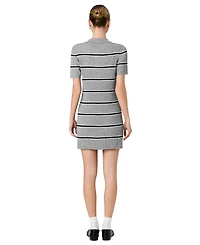 French Connection Women's Mason Knit Varsity Stripe Collared Mini Dress