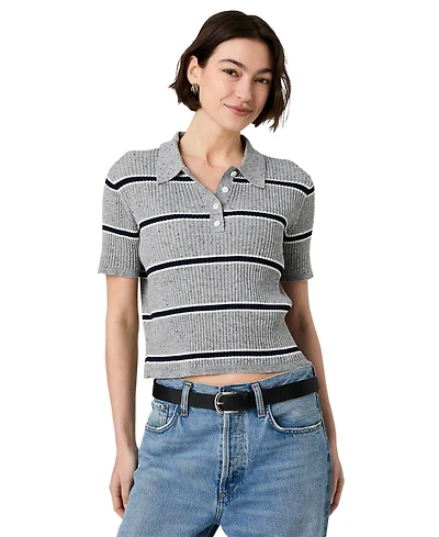 French Connection Women's Mason Knit Varsity Collared Stripe Sweater