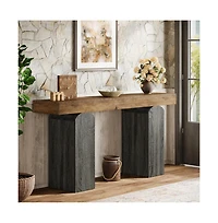 SlickblueFarmhouse Entryway Console Table with 2 Arched Pedestal Legs