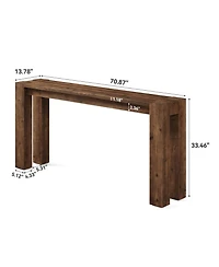 Slickblue Long Solid Wood Sofa Console Table for Entryway or Hallway