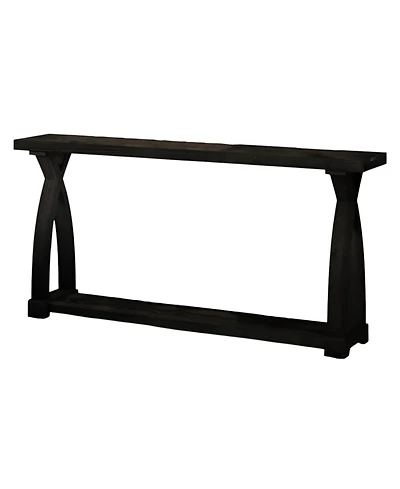 Slickblue Narrow Solid Wood Sofa Console Table with 2-Tier Storage for Entryway