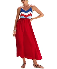 Cupshe Women's Good Taste Chevron Maxi Beach Dress