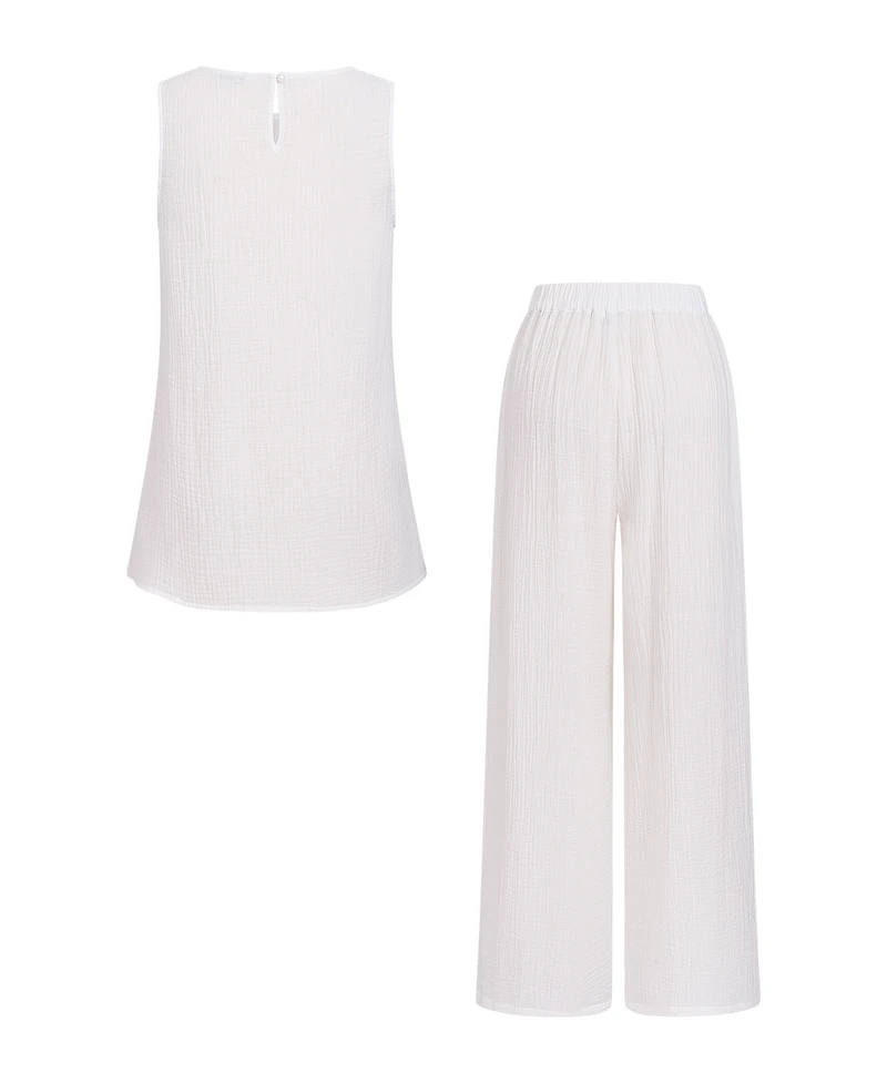 Cupshe Women's Crew Neck Long Pants Set