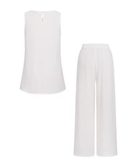 Cupshe Women's Crew Neck Long Pants Set