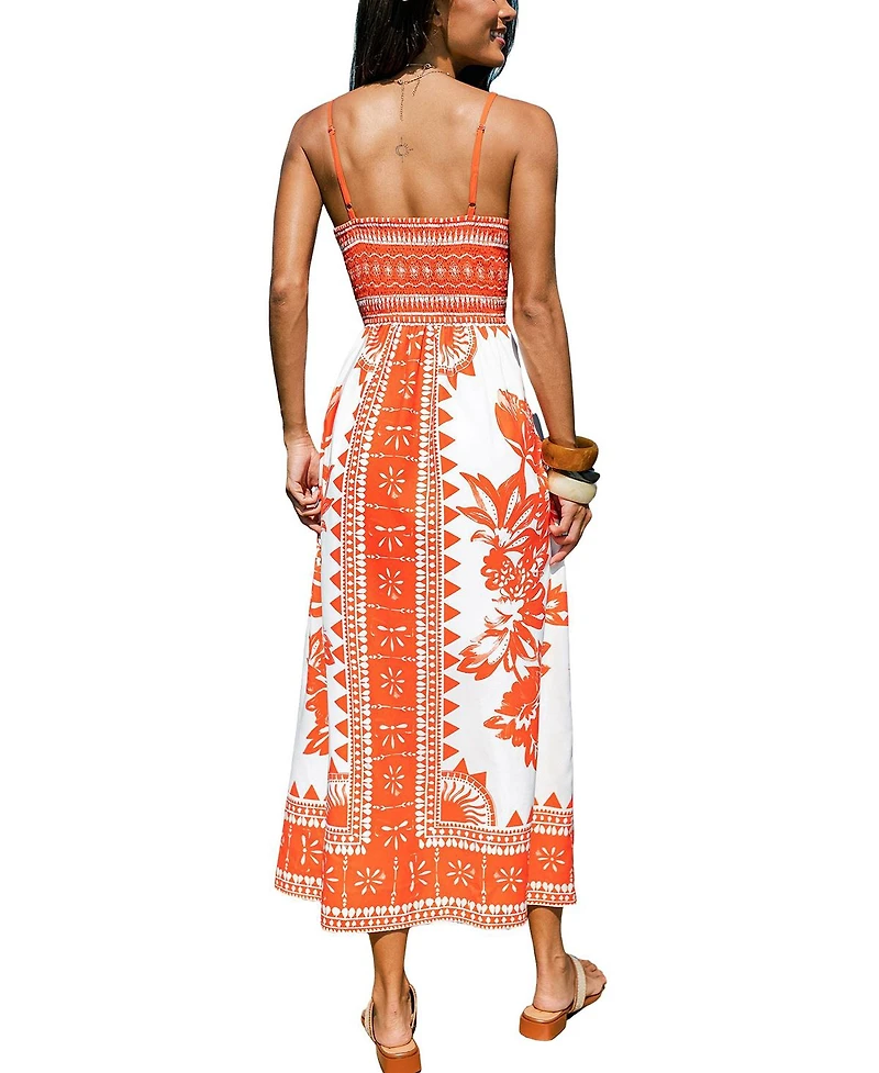Cupshe Women's Best of Luck Floral Maxi Beach Dress