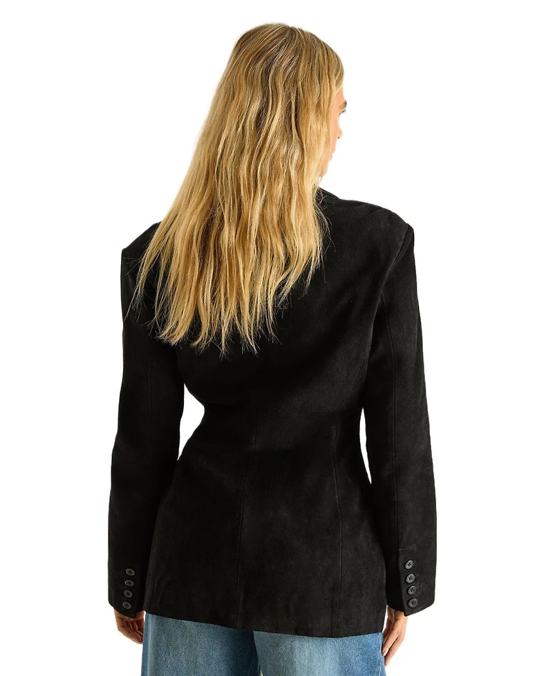 Nasty Gal Women's Real Suede Cinched Waist Blazer