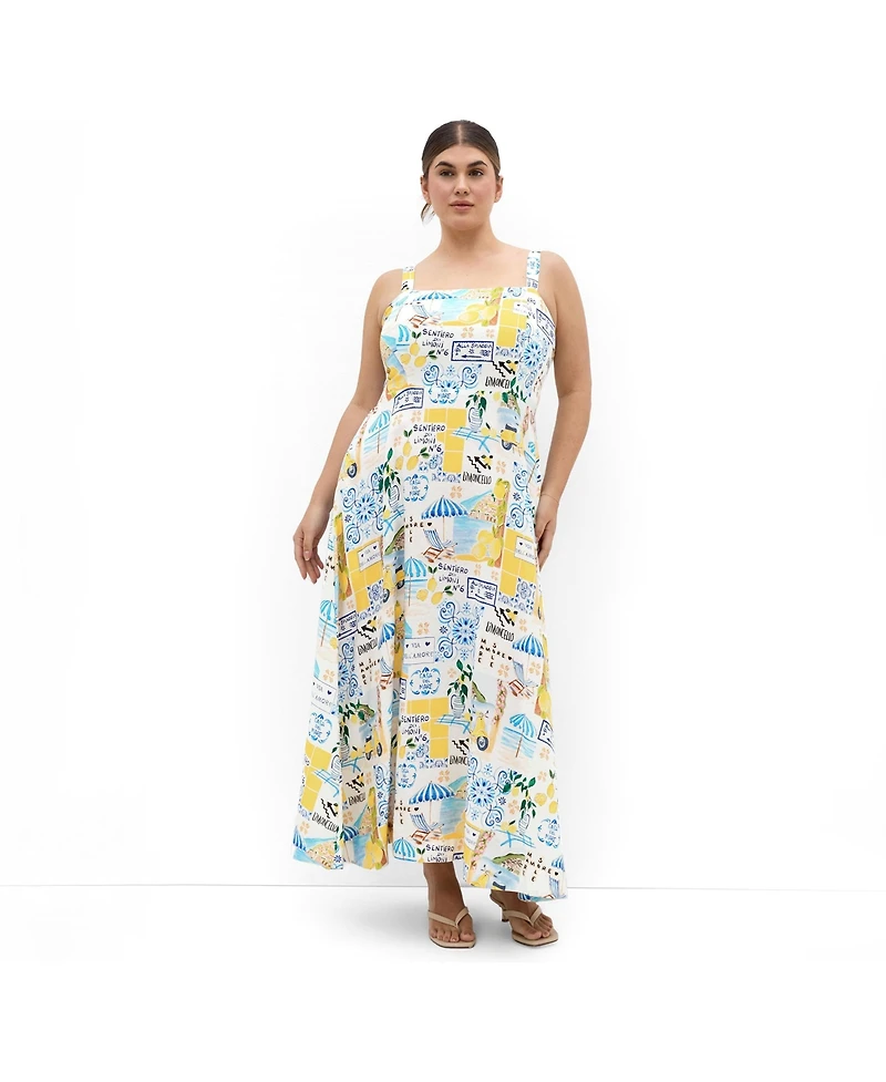 City Chic Women's Collins Amalfi Print Maxi Dress