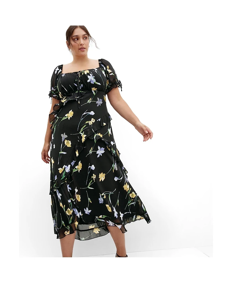 City Chic Women's Shayla Petal Print Maxi Dress