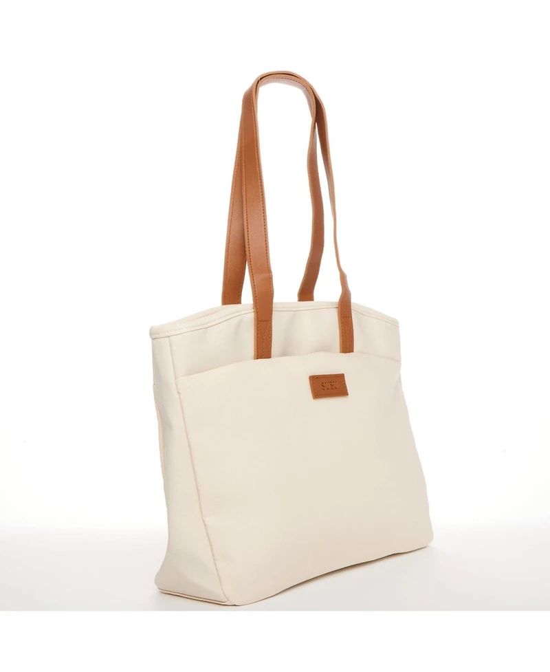 Susu Women's Canvas Laptop Tote Bag Commuter Work Bag Everyday Shoulder Purse