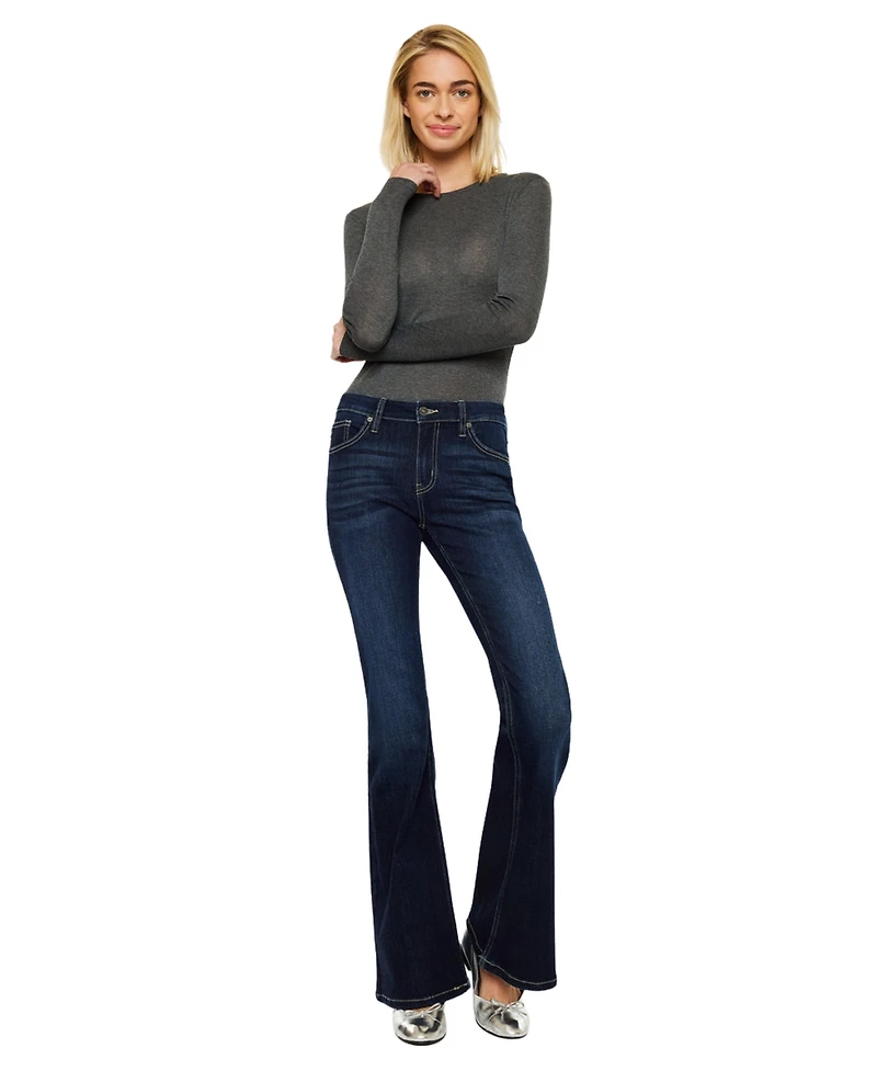 KanCan Women's Samuel Mid Rise Flare Jeans