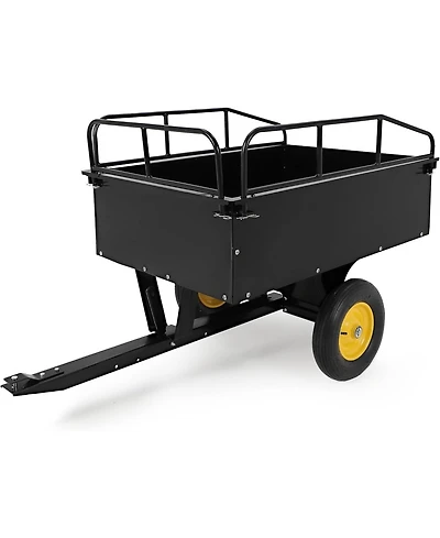 gaomon Garden Utility Trailer 750 lbs Capacity Atv/Utv Dump Cart Steel Transport Trailer with Hand and Foot Pedal Dumping