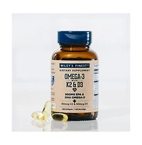 Wiley s Finest Fish Oil Vitamin K2 and D3 - 500mg Epa and Dha for Bone and Heart Health