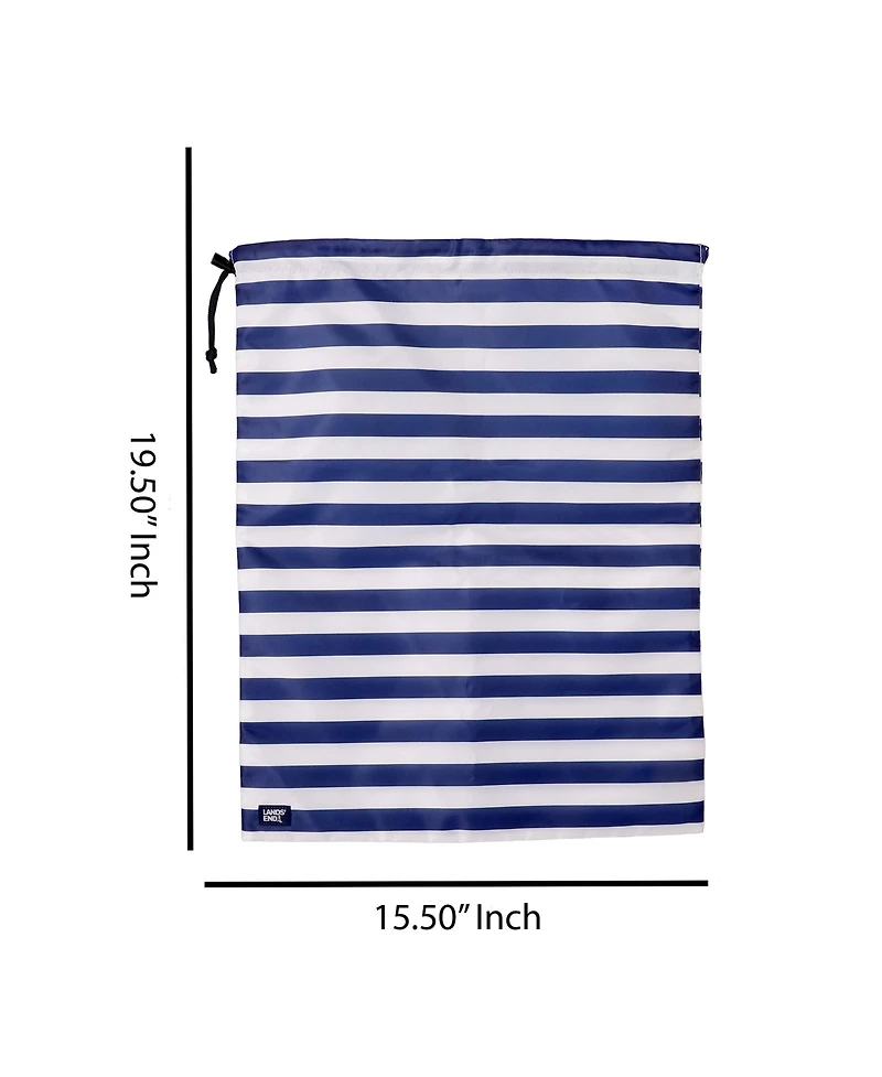 Lands' End 2-Pack Travel Laundry Bags, Polyester Canvas Dirty Clothes Travel Bag with Drawstring