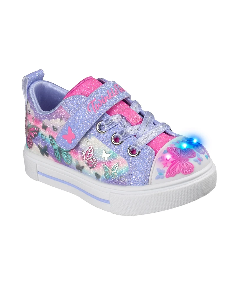 Skechers Toddler Girls Twinkle Toes: Sparks - Butterfly Sky Light-Up Fastening Strap Lifestyle Sneakers from Finish Line