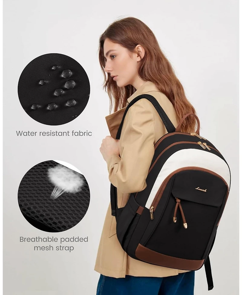 Lovevook Laptop Backpack for Women, 15.6 inch Waterproof College Woman with Compartment Computer Bag Travel Purse