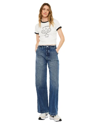KanCan Women's Sterling High Rise 90's Wide-Leg Jeans