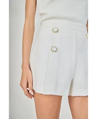 endless rose Women's Embroidred High Waisted Shorts