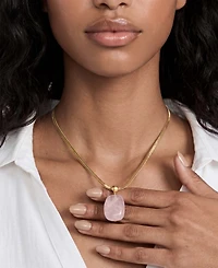 Ettika Gold-Plated Rose Pendant Snake Chain Necklace