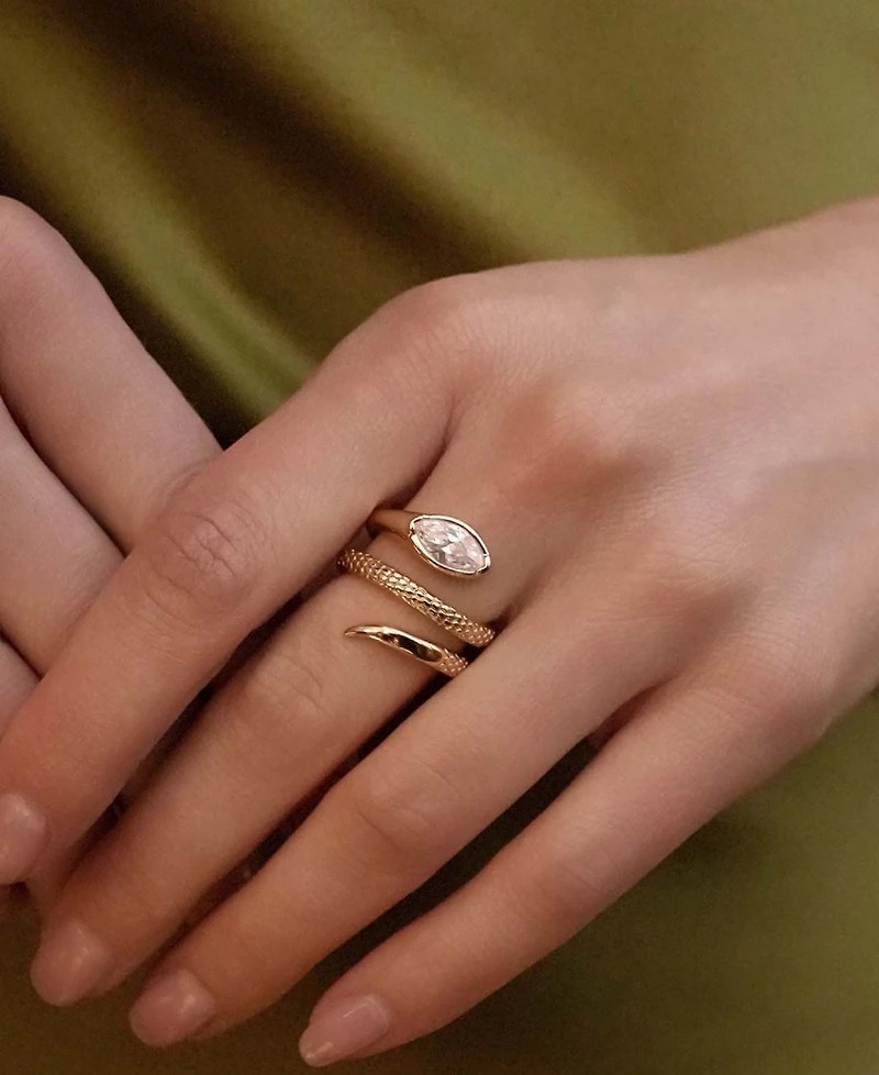 Ettika Gold-Plated Marquise Coiled Ring