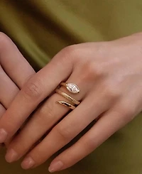 Ettika Gold-Plated Marquise Coiled Ring
