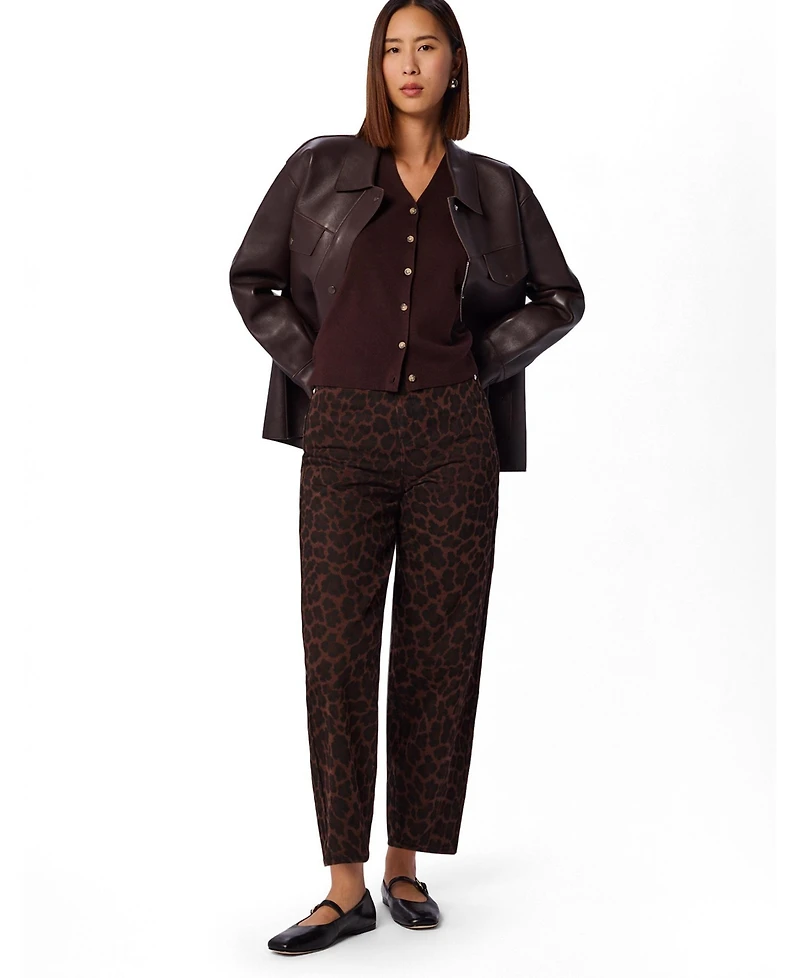 Whistles Women's Leopard Print Barrel Jean