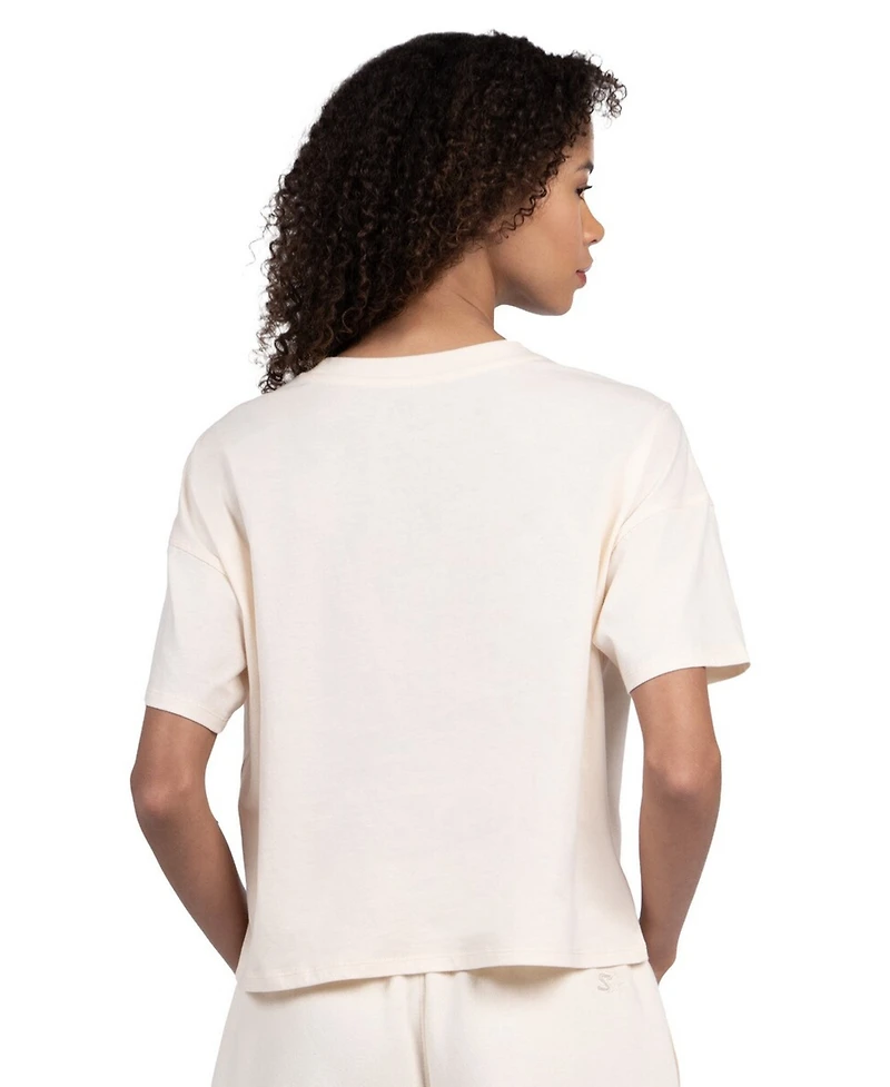 Starter Women's Cream Chicago Cubs Pastels Boxy Cropped T-Shirt