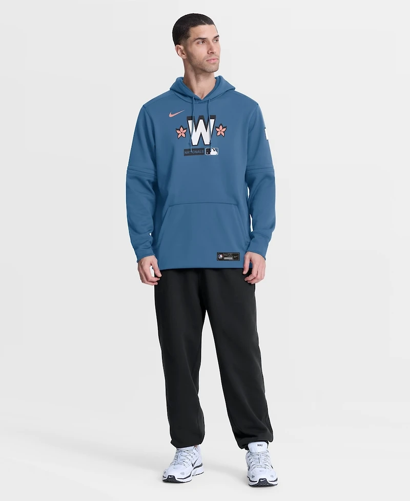 Nike Men's Blue Washington Nationals Authentic Collection City Connect Therma-fit Hoodie
