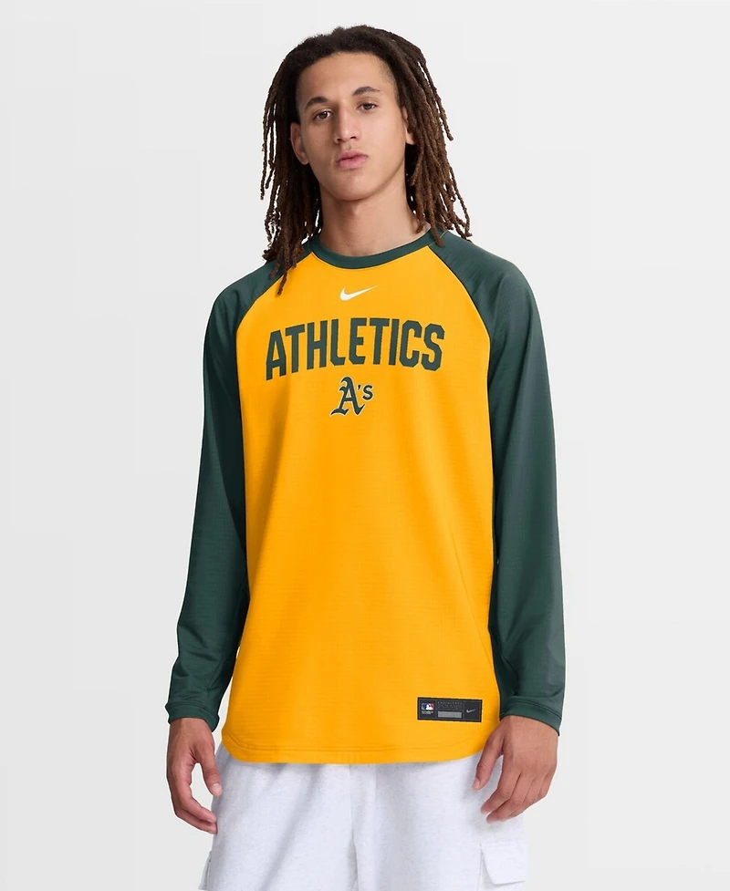 Nike Men's Gold Athletics Authentic Collection Raglan Dri-fit Sweatshirt