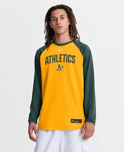 Nike Men's Gold Athletics Authentic Collection Raglan Dri-fit Sweatshirt