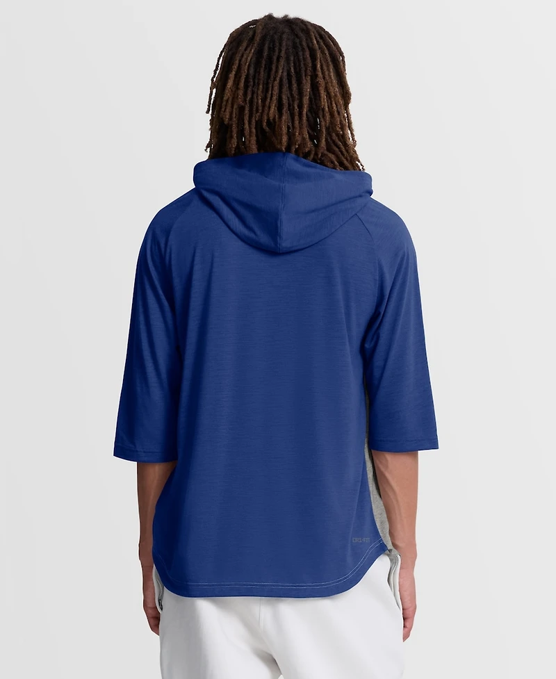 Nike Men's Gray Kansas City Royals Authentic Collection Flux Dri-fit Raglan 3/4-Sleeve Hooded T-Shirt