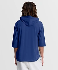Nike Men's Gray Kansas City Royals Authentic Collection Flux Dri-fit Raglan 3/4-Sleeve Hooded T-Shirt